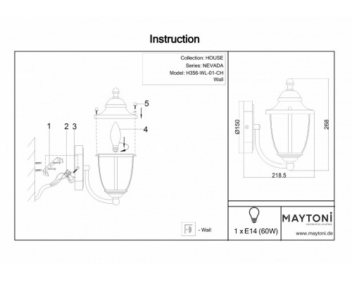 Бра Maytoni Zeil H356-WL-01-CH