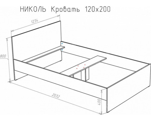 Кровать полутораспальная Николь