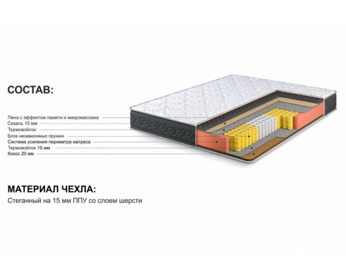 Матрас полутораспальный Престиж-Королевский 1200x2000