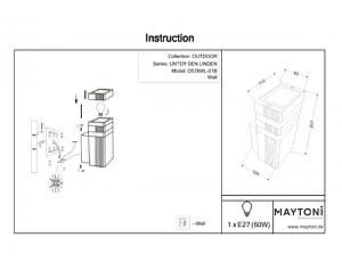 Накладной светильник Maytoni Unter den Linden O578WL-01B