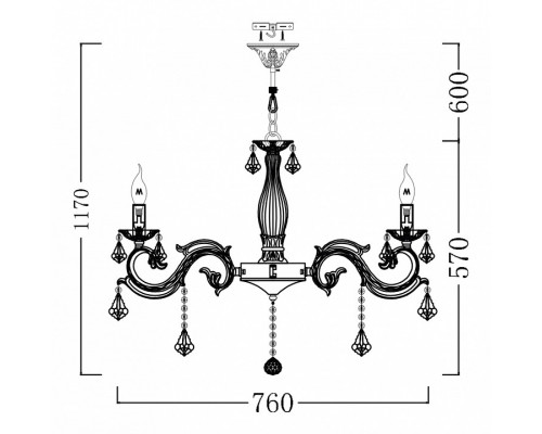 Подвесная люстра Maytoni Bronze 4 ARM245-08-W