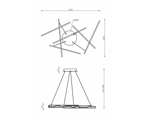 Подвесная люстра Maytoni Line MOD016PL-L75MG4K