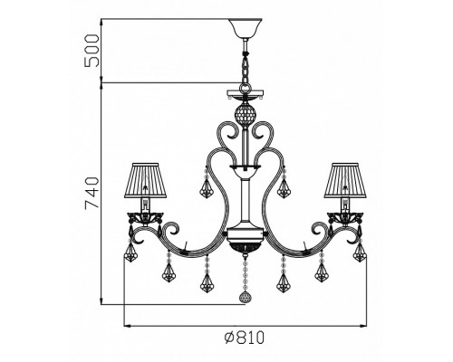 Подвесная люстра Maytoni Triumph ARM288-08-G