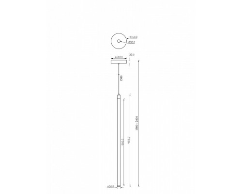 Подвесной светильник Maytoni Ray P021PL-L20W3K