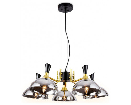 Подвесной светильник Ambrella Traditional 5 TR9082/5 BK/GD/SM черный/золото/дымчатый E27/5 max 40W D750*750