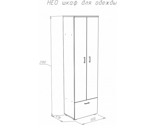 Шкаф платяной Нео